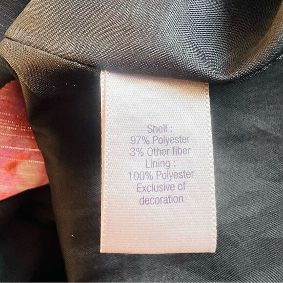 Jennifer Lopez Faux Wrap Ruffle Maxi Dress, Black/Pink, Size 2, Summer Wedding - Picture 9 of 9